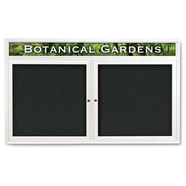 Indoor Enclosed Combo Board, 42"x32", Black Frame/Green & Cork